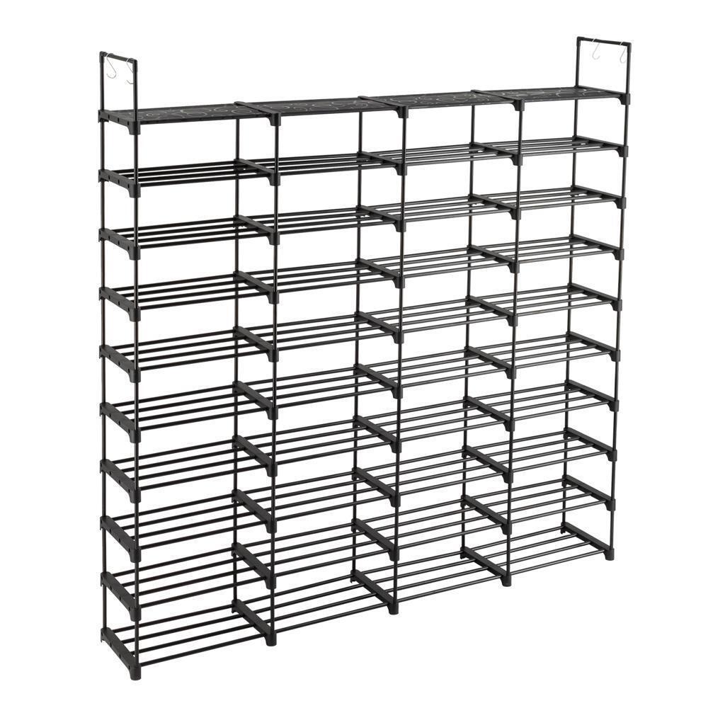 Shoe Rack Organizer 10-Tier 80Pair Entryway Stackable Bag Shoe Cabinet Rack