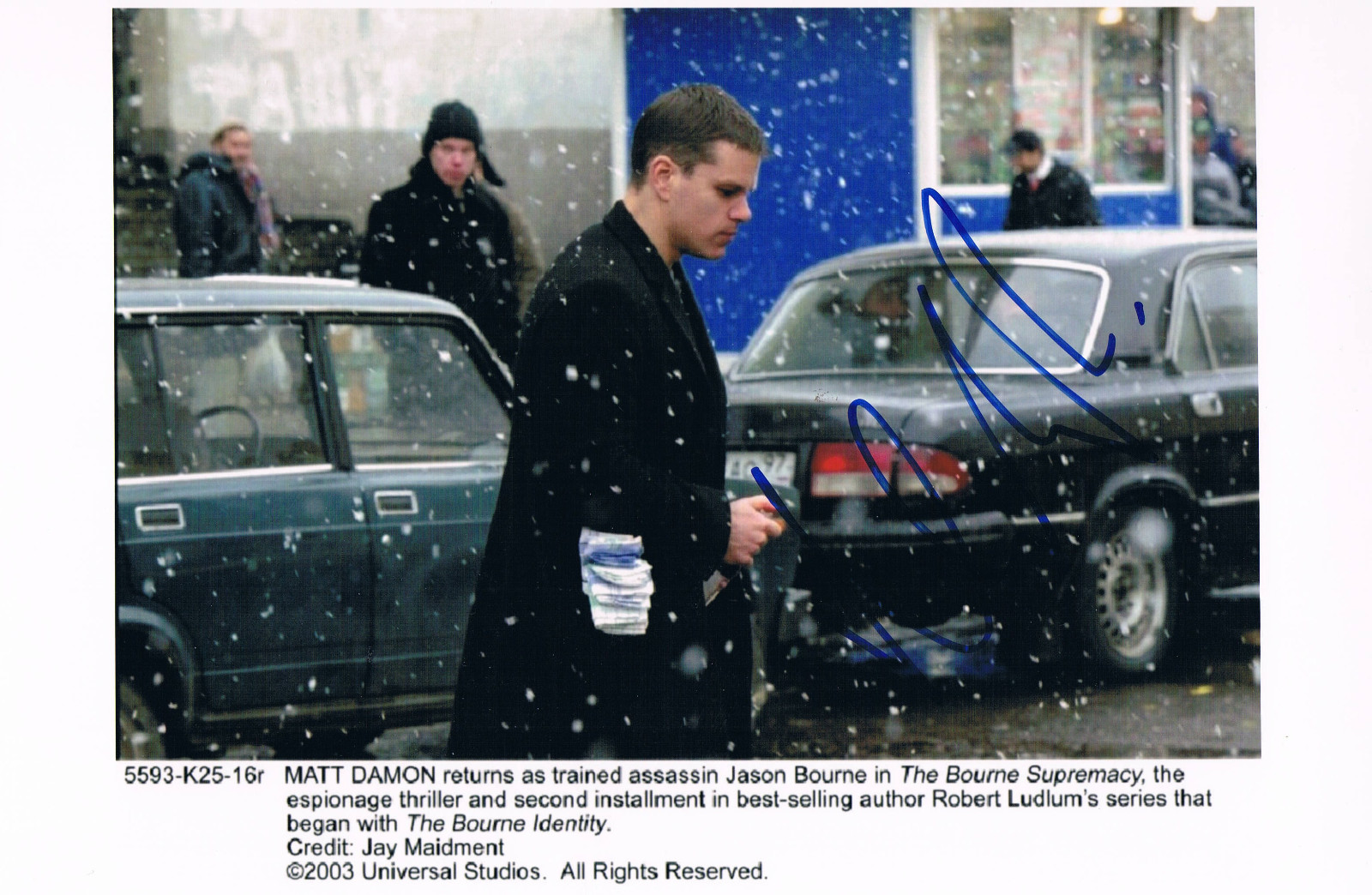 Matt Damon 1970- genuine autograph 7.5x10.5" photo signed IN PERSON Jason Bourne