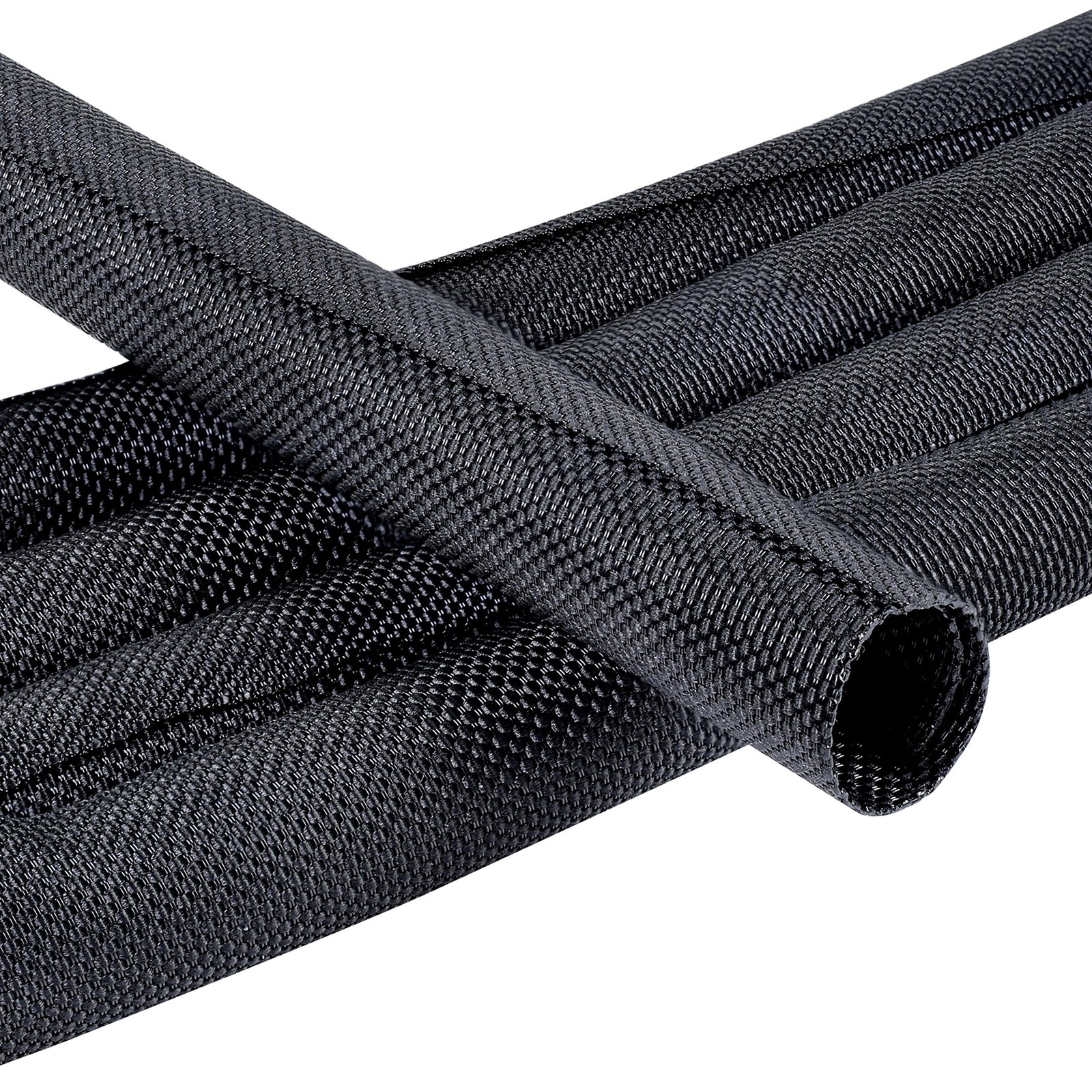Black Braided Cable Management Sleeves Wire Loom Tubing Protector 1/212FT