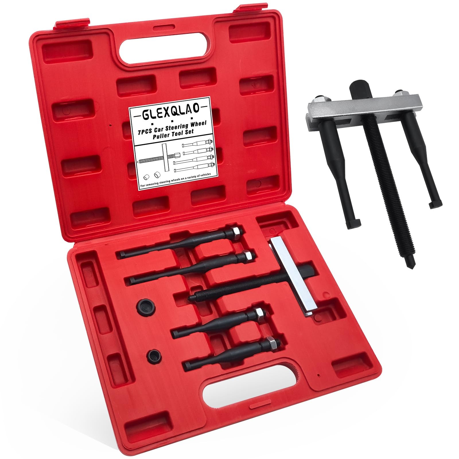 GLEXQLAO Steering Wheel Puller Set, Car Removal Tool Kit for...
