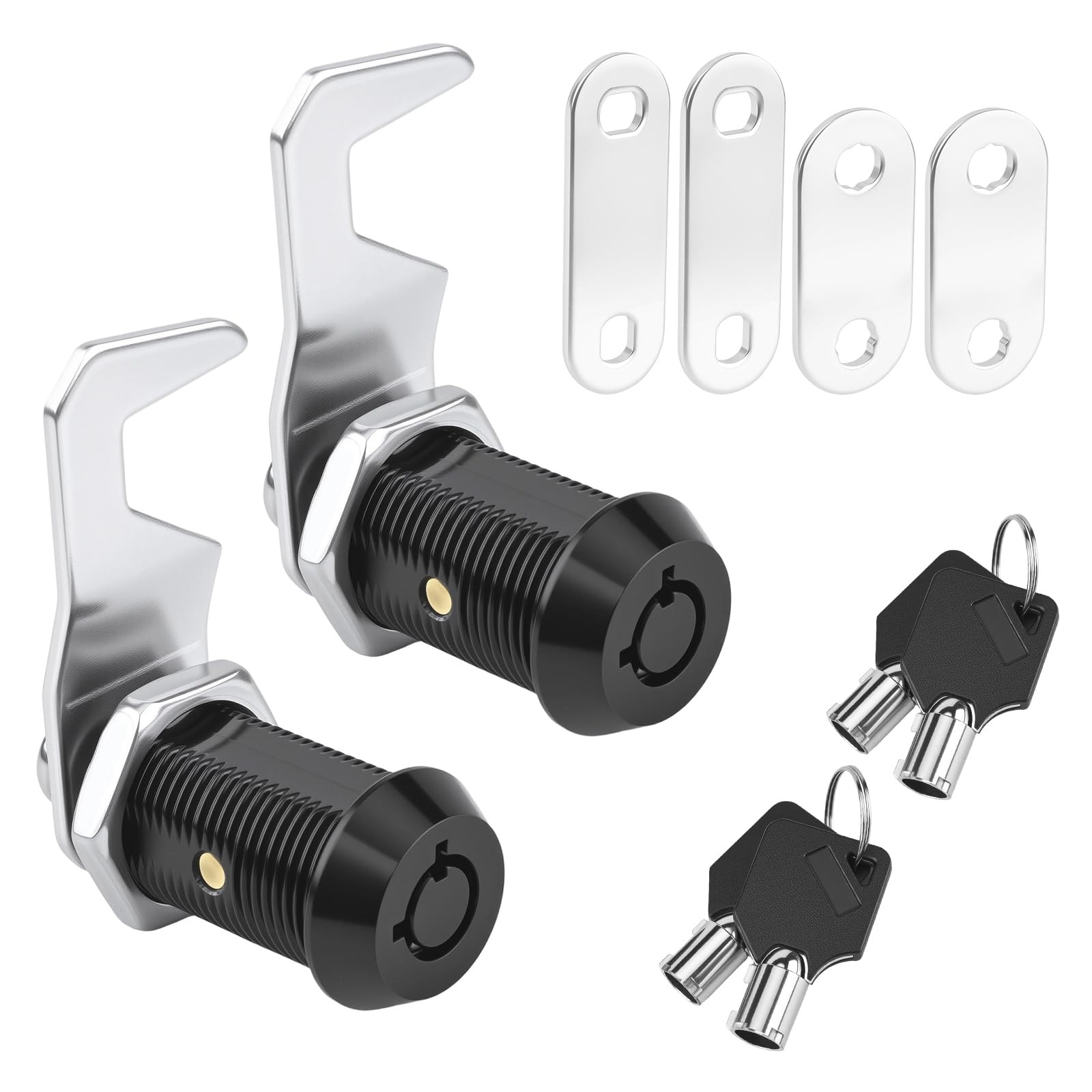 Black Toolbox Lock with Keys - Keyed Alike Lock Cabinet Lock with Hook Cam, T...