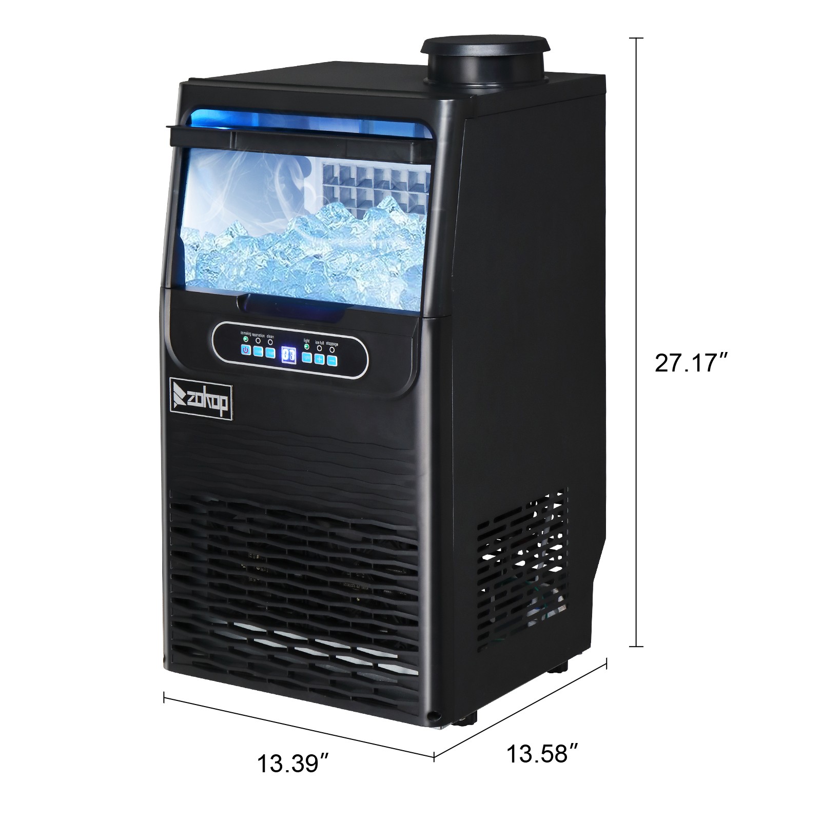 ZOKOP Electric 90lbs/24h Commercial Ice Maker Home Restaurant Bar Cube Machine