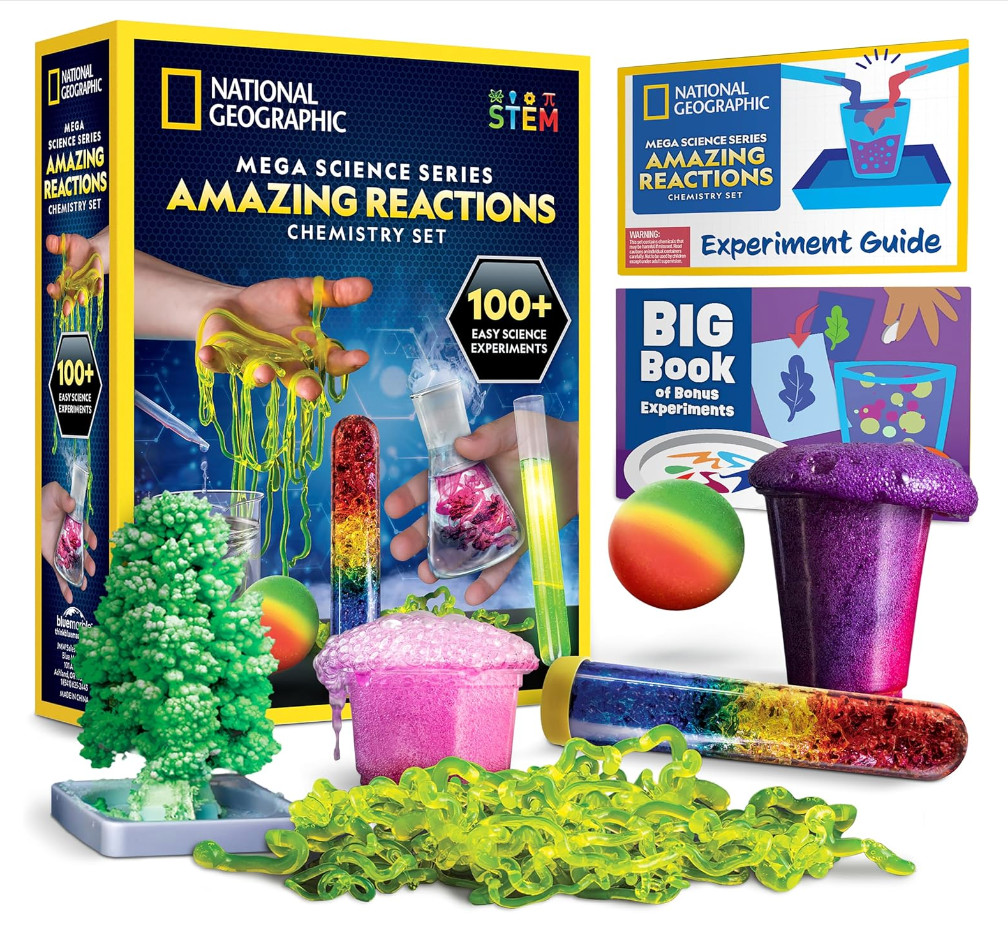 new NATIONAL GEOGRAPHIC mega science CHEMISTRY SCIENCE EXPERIMENTS KIT kids toy