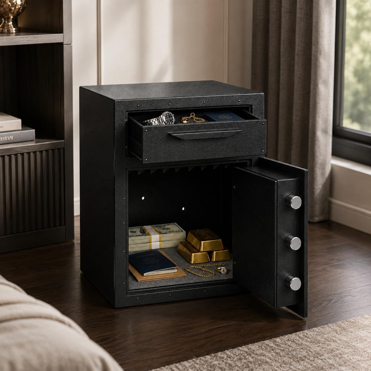 Digital Home Safe 2.6 Cubic Feet Water and Fireproof Safe for Home Use Locker