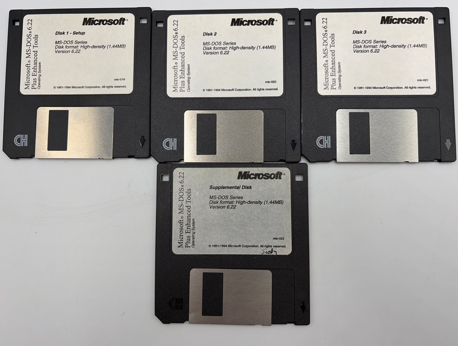 Microsoft MS-DOS 6.22 Plus Enhanced Tools 3.5” Floppy Disks 1-3 & Supplemental!