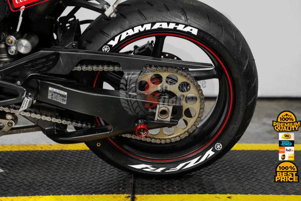 Tire Lettering YZF R1 Stickers Bike Decal MOTORCYCLE SET 0.75"-Kit for 2 Tires
