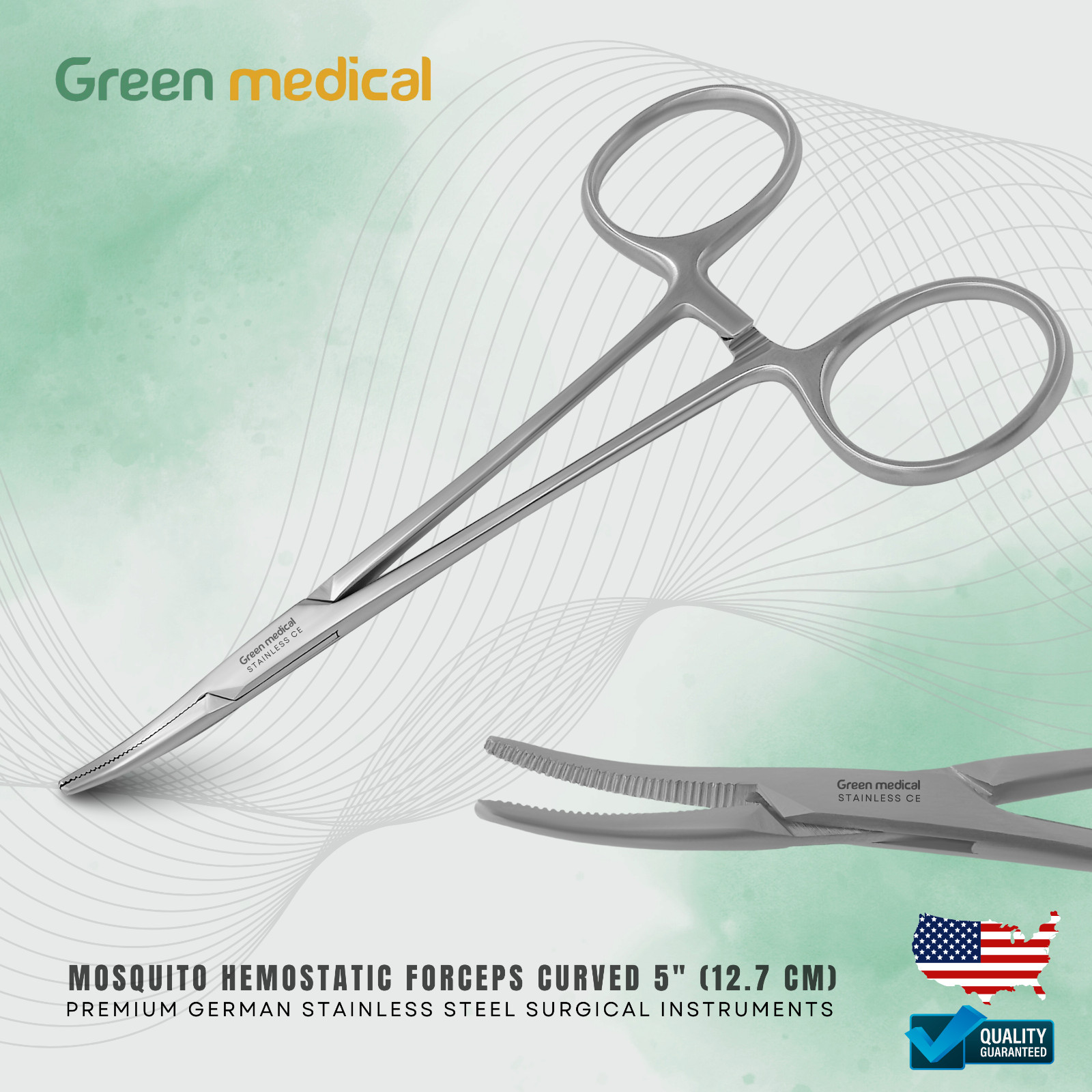 Hemostat Locking Forceps Mosquito 5" Surgical Dental Curved German Grade