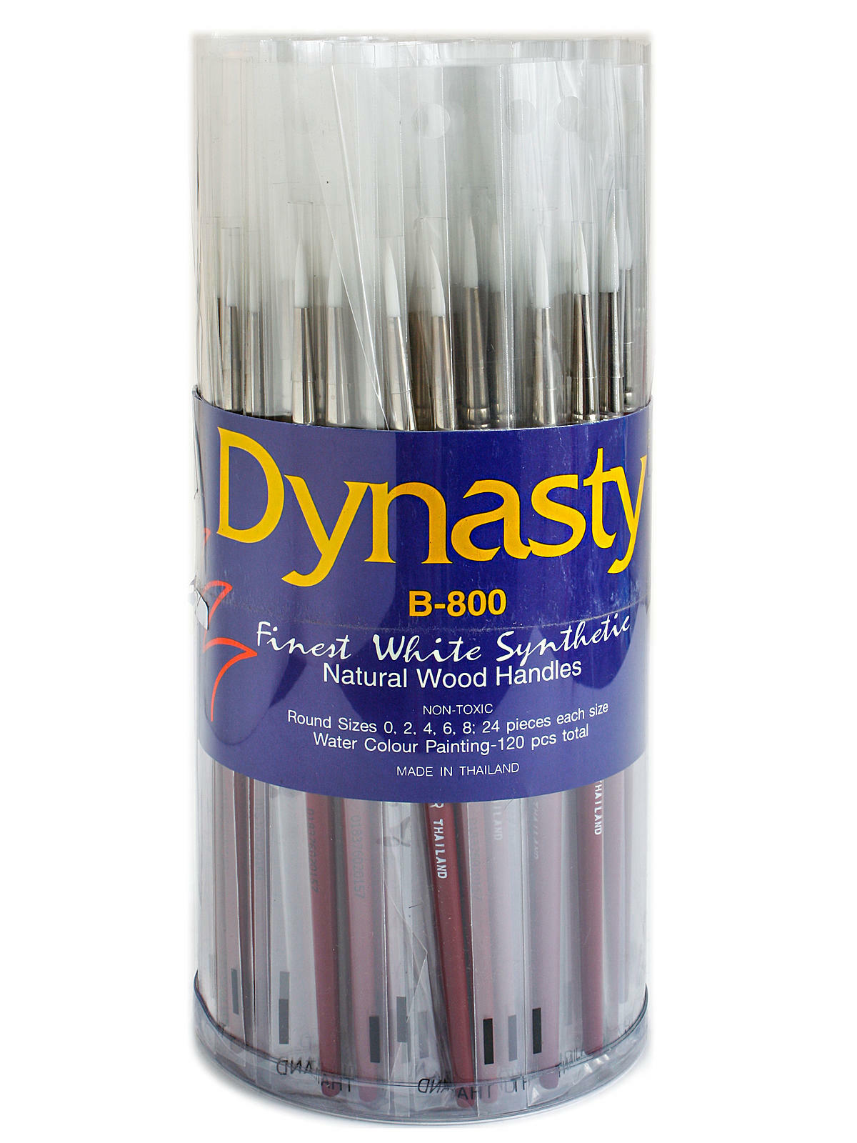 Dynasty B-800 Finest White Synthetic Round Brushes in Canister - canister of 120