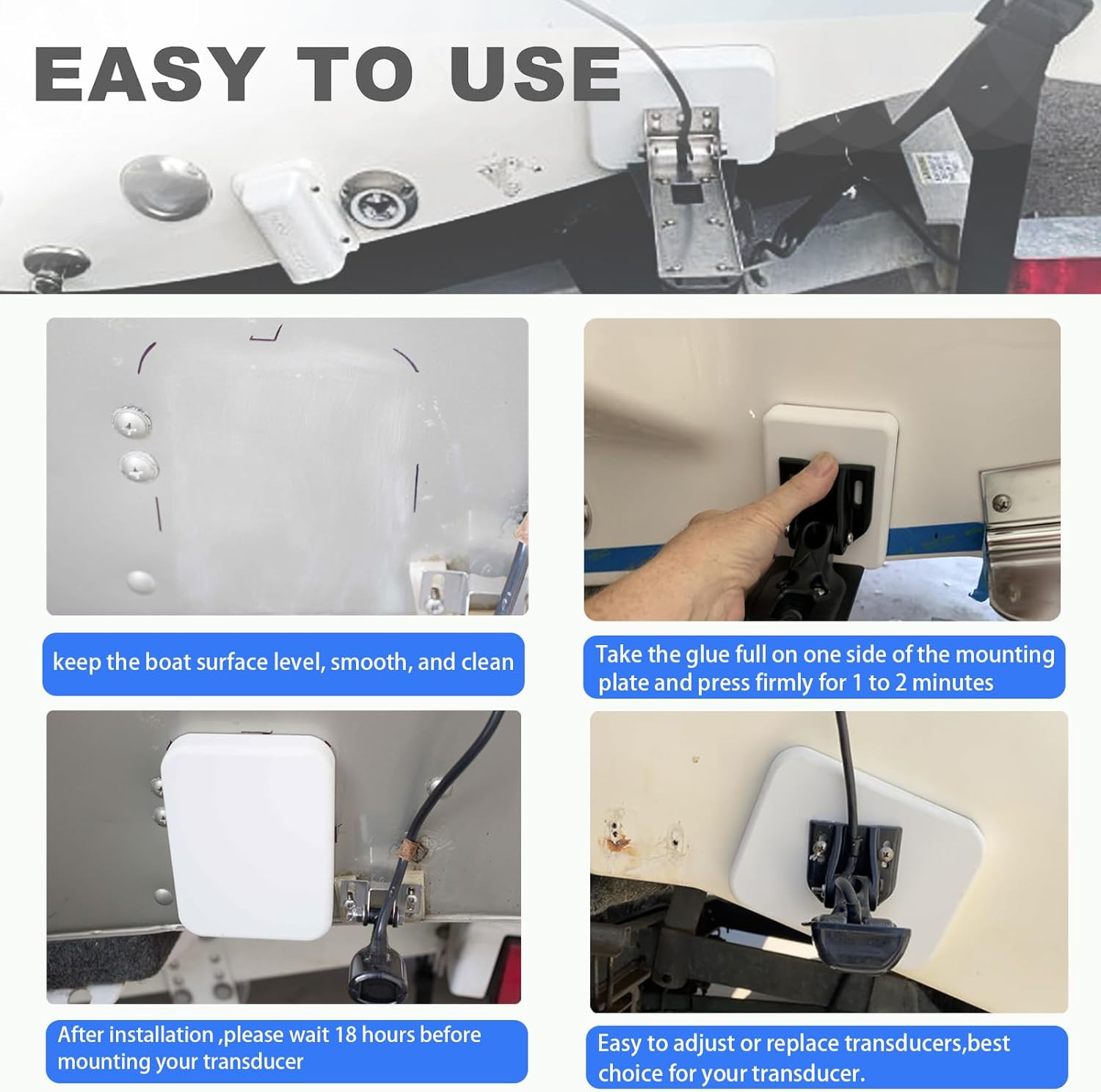 Transducer Mounting Board，Screwless Resistant Transducer Mounting Plate Kit