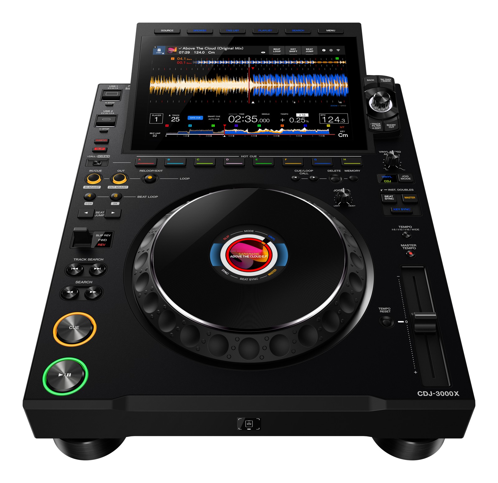 AlphaTheta CDJ-3000X DJ player + Odyssey Flight Case