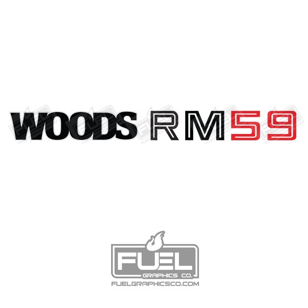 Woods RM59 Rotary Mower 3PT Finish Cut Mower Premium Vinyl Decal