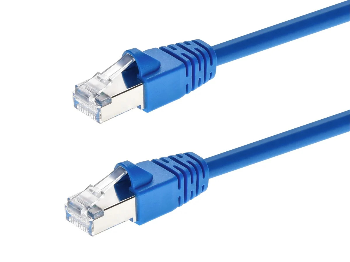 Cat6A Ethernet Network Patch Cable RJ45 550Mhz STP  Copper 10G 26AWG 20ft Blue