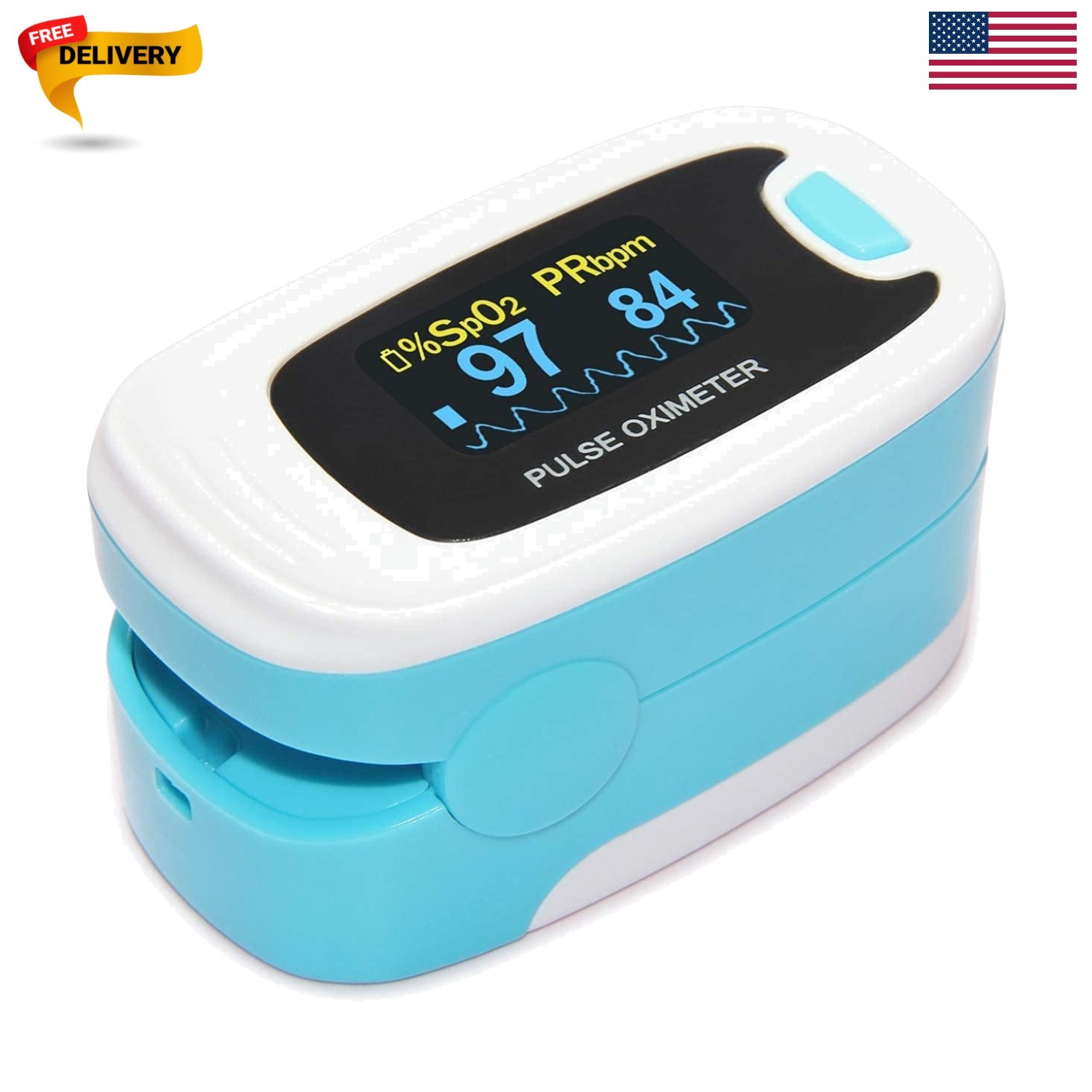 Pulse Oximeter SpO2 and PR Value Waveform Blood Oxygen Neck/Wrist Corda