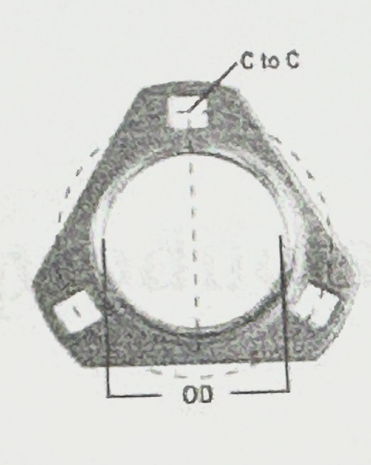 FTR352 3 Bolt Triangular Bearing Flangette Pair 52mm