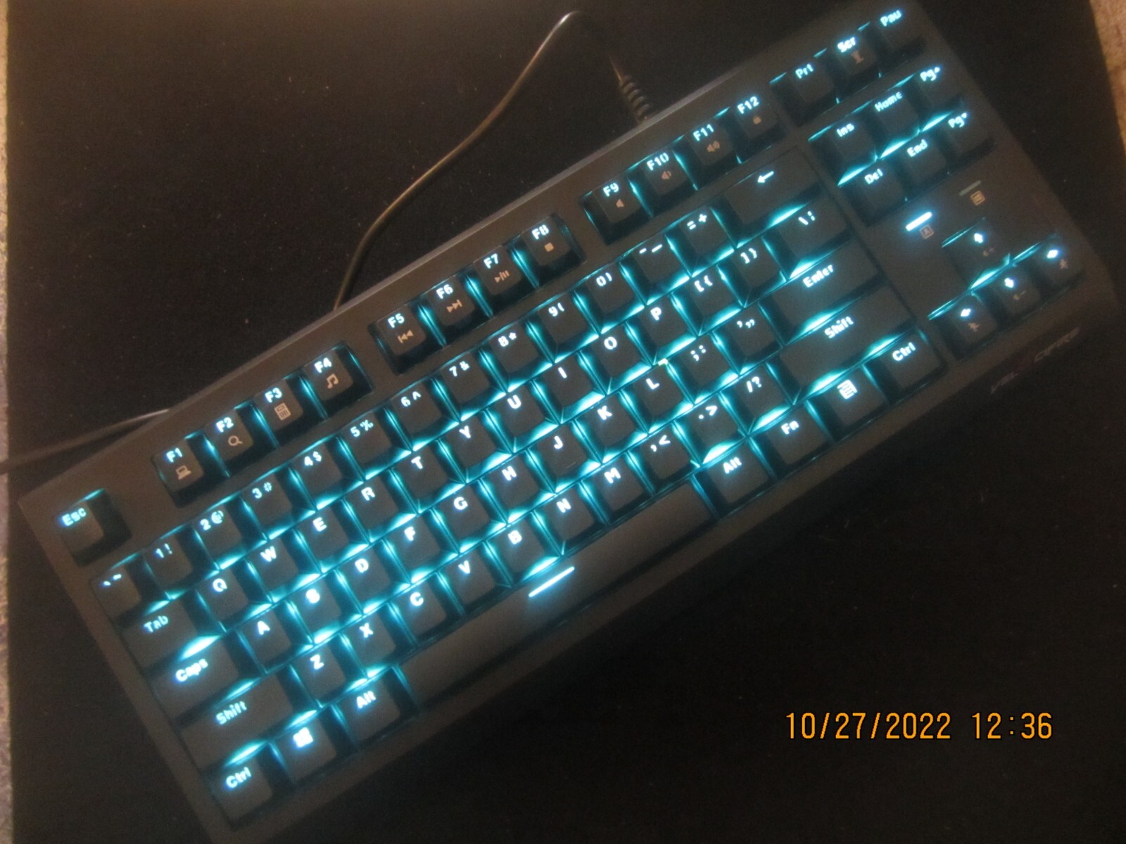 VELOCIFIRE TKL01 Wired Mechanical Keyboard 87-Key Blue LED Backlit