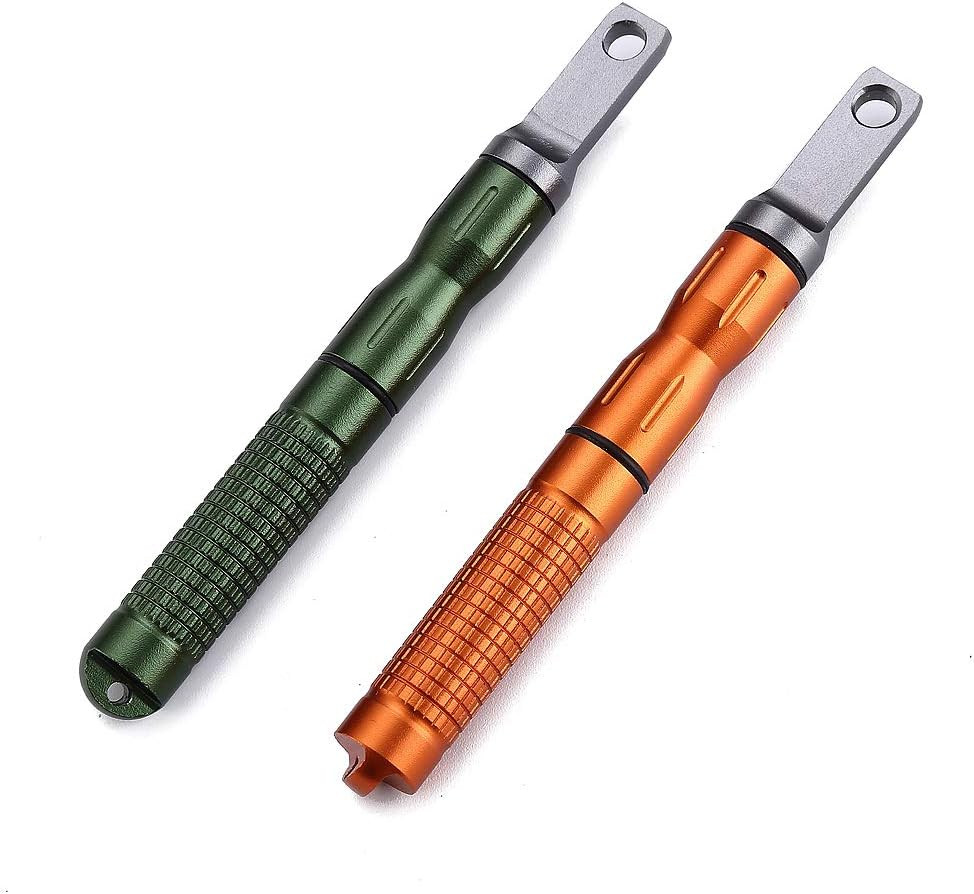2PCS Compact Fire Starter with Scraper Striker, Replaceable Threaded Ferro Rod F