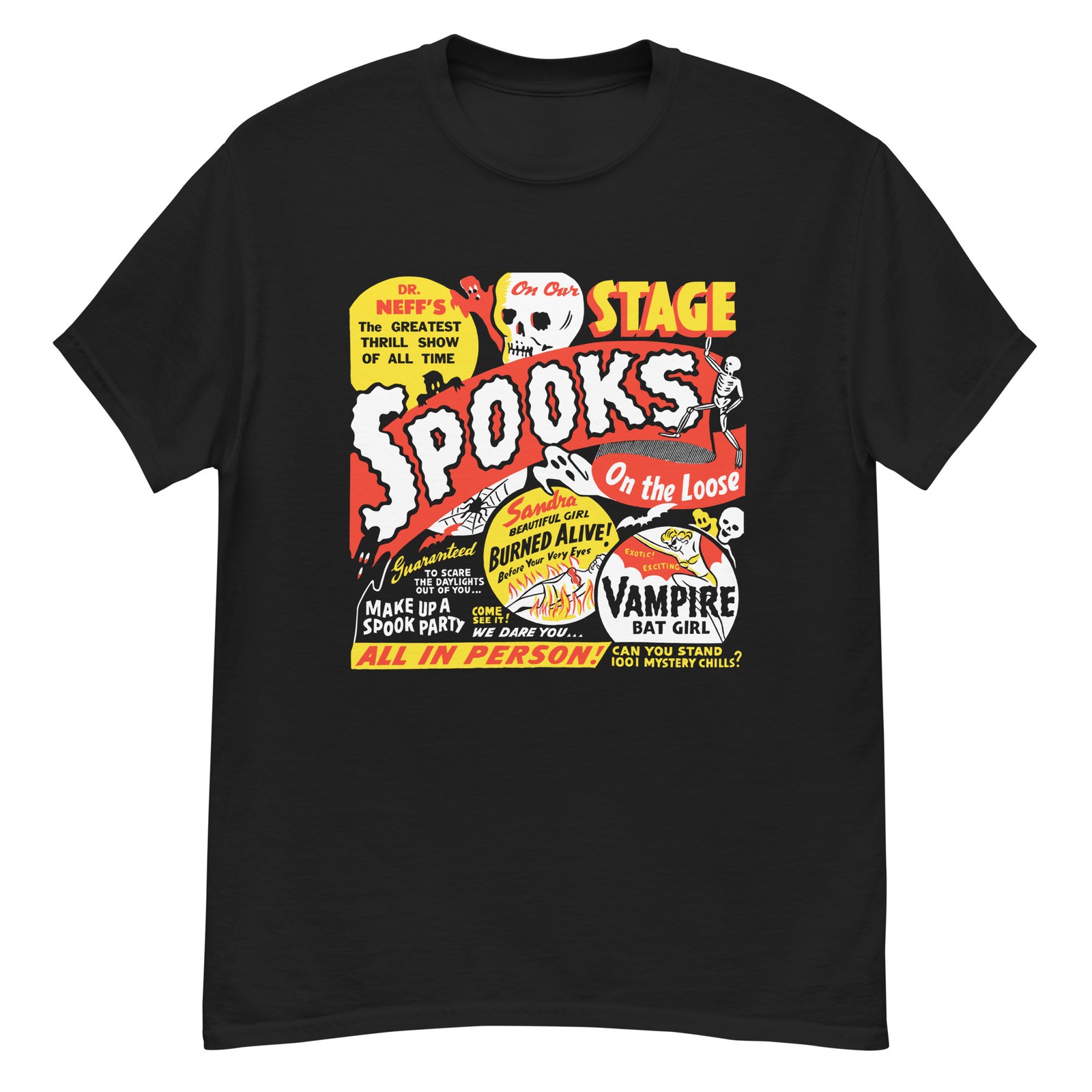 Spooks on the Loose vintage spook show poster t-shirt