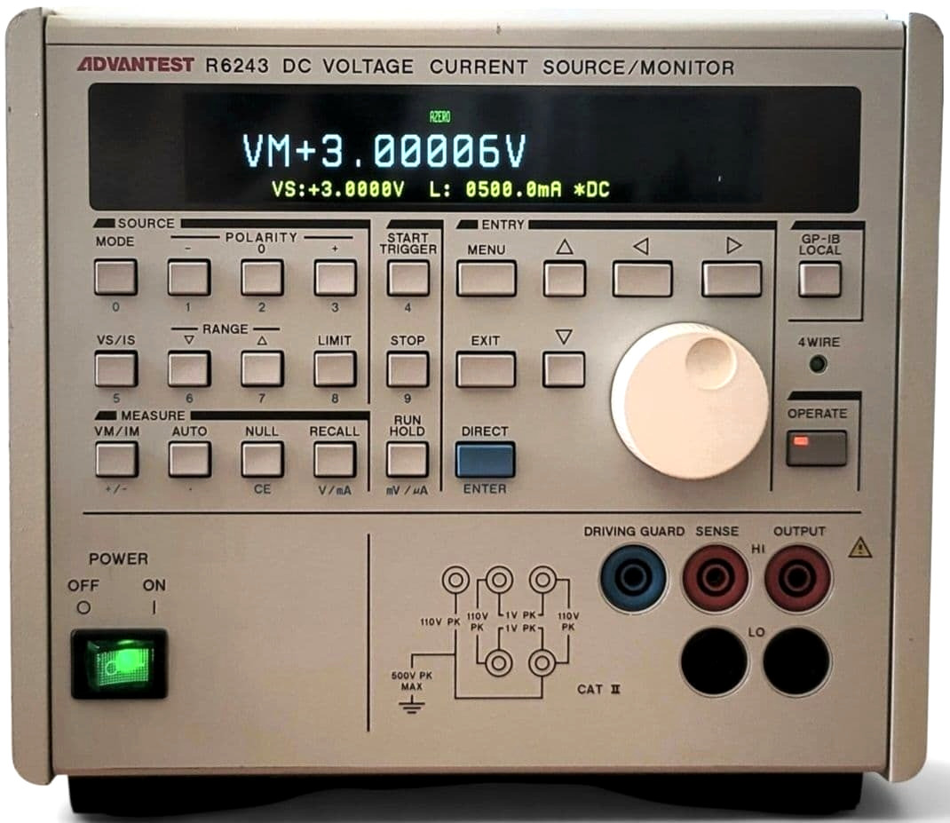 ADVANTEST R6243 DC Voltage Current Source Monitor TFT Display Mod Tested