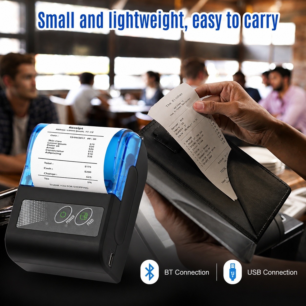 Mini Thermal Receipt Printer 58mm BT USB Receipt Bill Ticket Android Windows POS