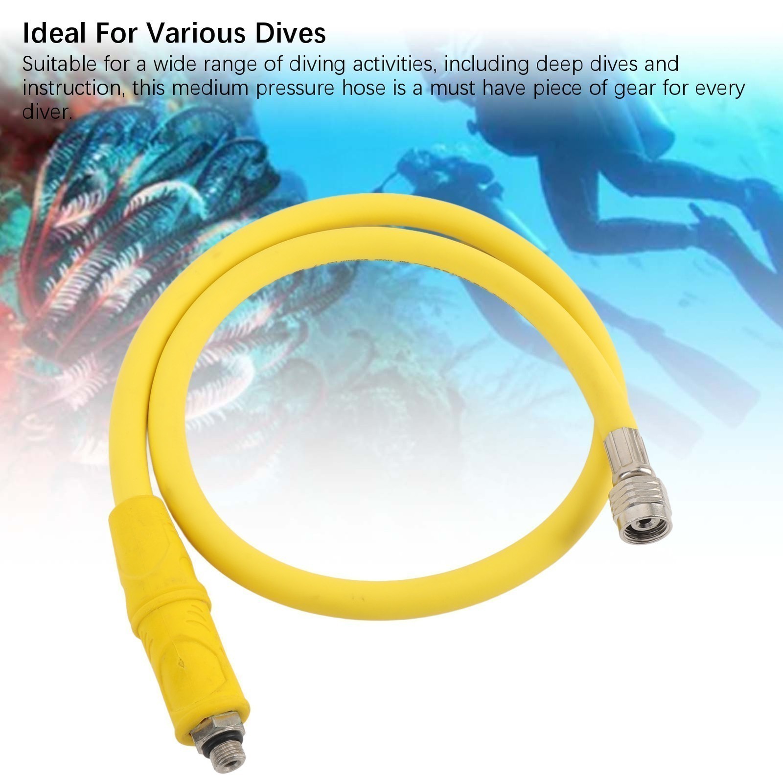 Diving Medium Pressure Hose 31.5 Inch PVC Aluminum Medium Pressure Tube