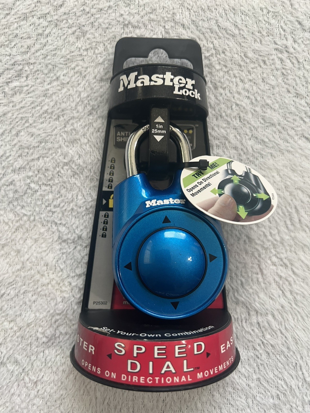 Master Lock 1500ID Speed Dial Combination Lock Blue New