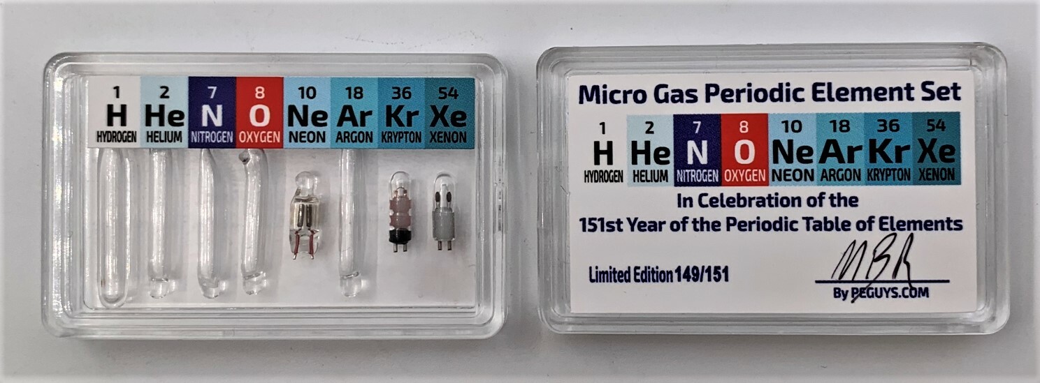 Micro Full Gas Ampoule Bulb Element Set Smallest in the World Xenon Krypton Neon