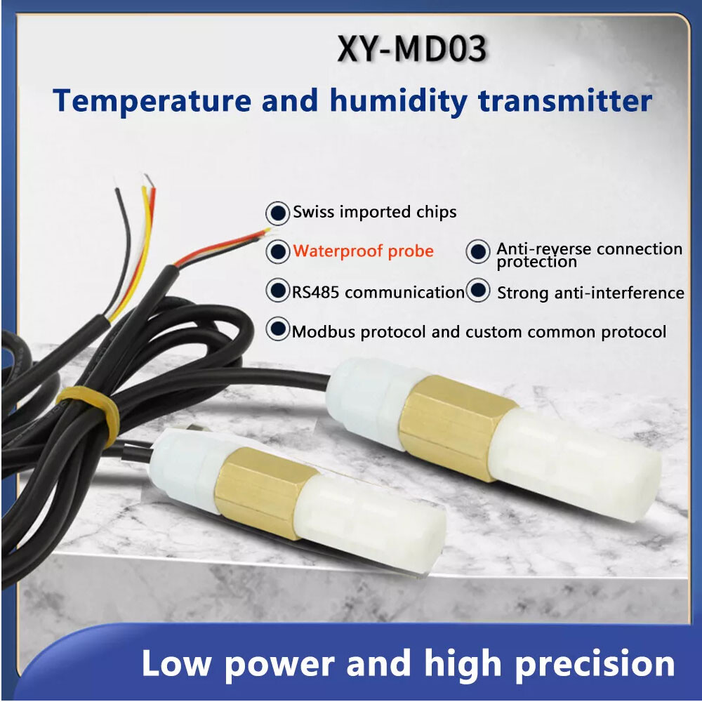 DC 5V-28V Temperature & Humidity Sensor PE Waterproof Probe RS485 US