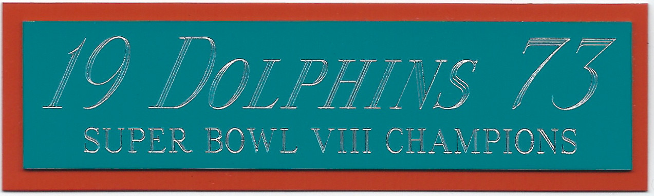 1973 MIAMI DOLPHINS NAMEPLATE FO AUTOGRAPHED Signed FOOTBALL-HELMET-JERSEY-PHOTO