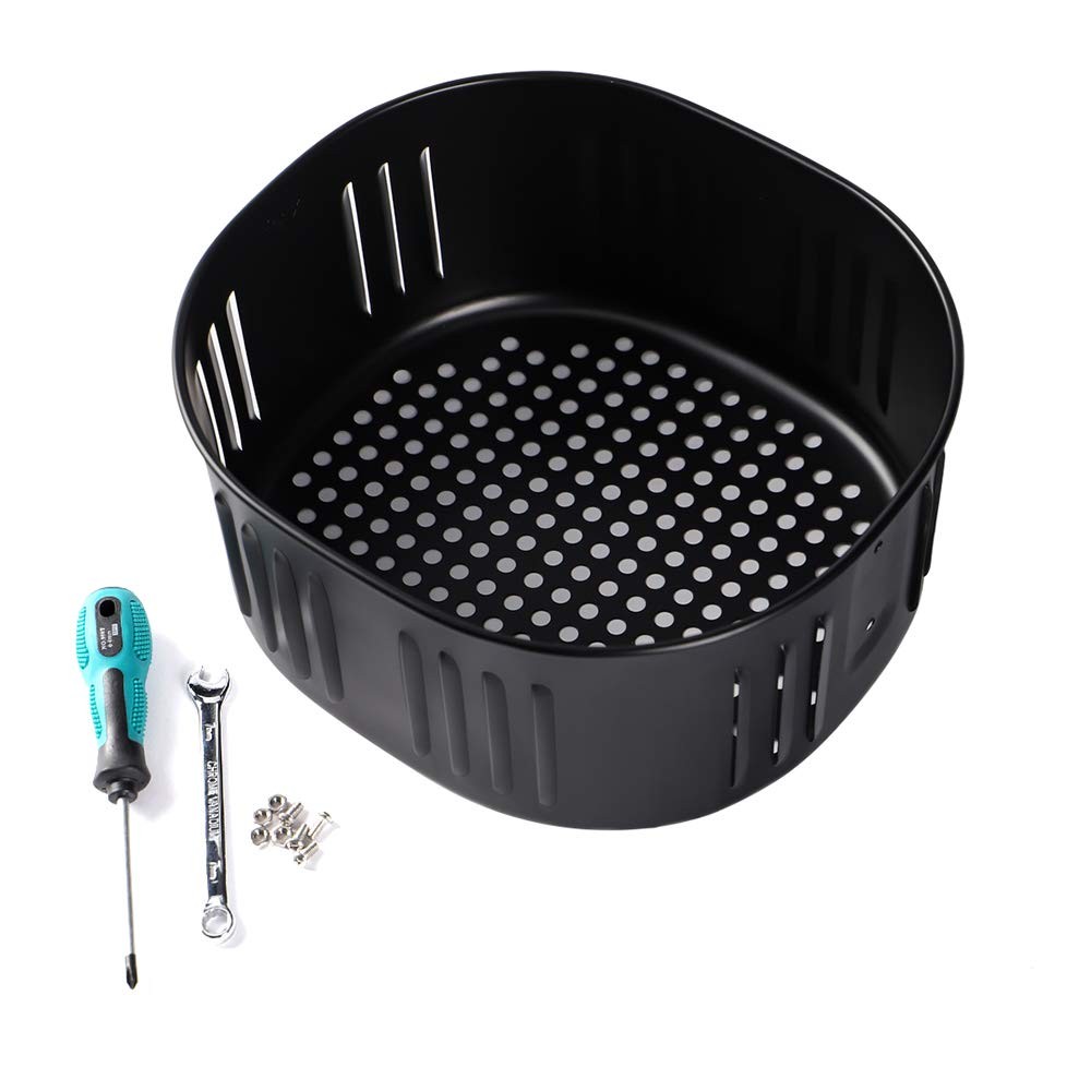 Air Fryer Replacement Basket for Power XL 5.3QT,Air 24cm*23cm, black