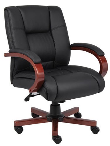 Mid Back Cherry Wood Executive Chair