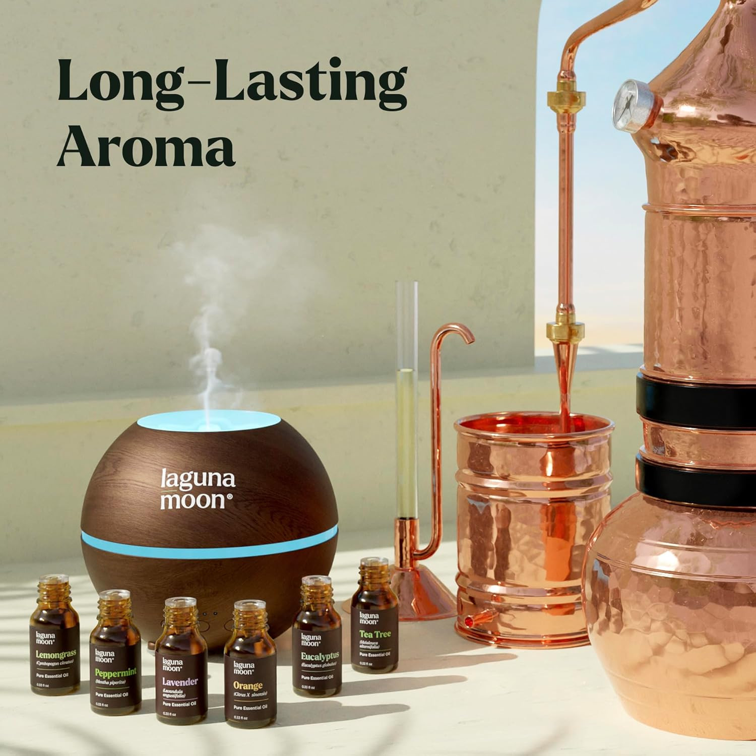 Lagunamoon Essential Oils Aromatherapy Set - 6 Oils for Diffusers, Home Care, Ca
