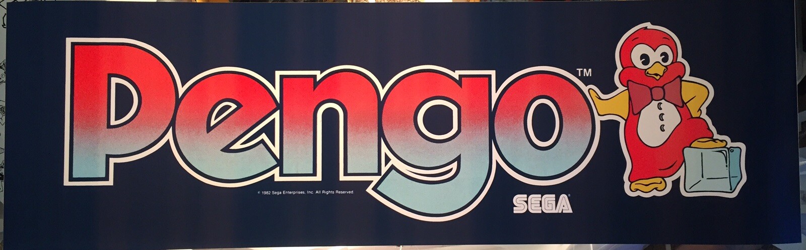 Pengo Arcade Marquee 26"x8"