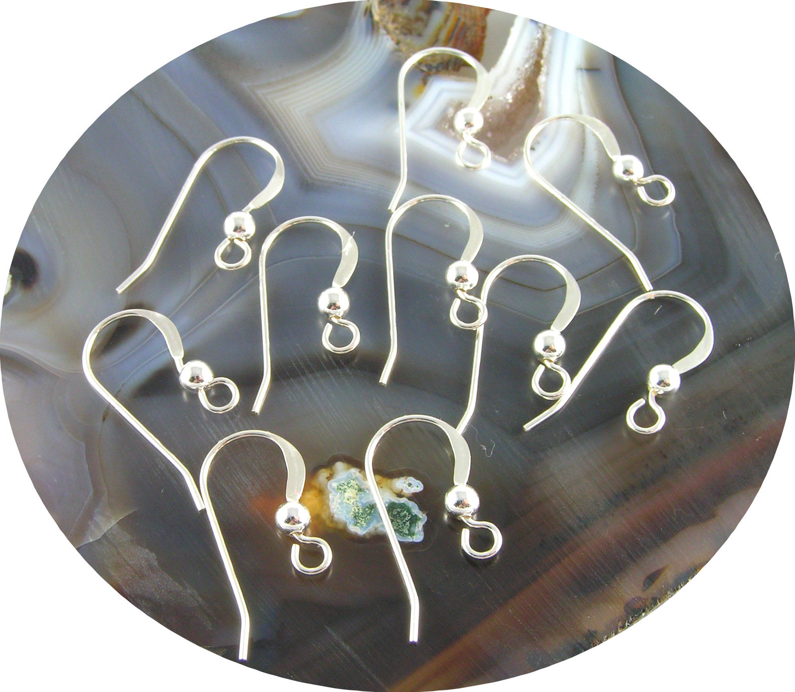 Sterling Silver EARRING HOOKS Wires 18mm 925 STAMPED Findings 10 pieces