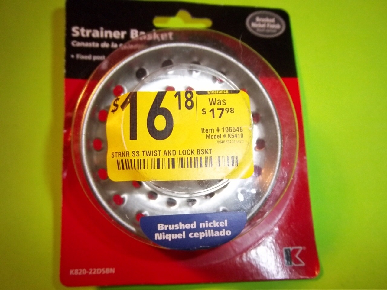 Keeney 3.5-in Stainless Steel Rust Resistant Strainer Basket w/Basket 196548 LB2