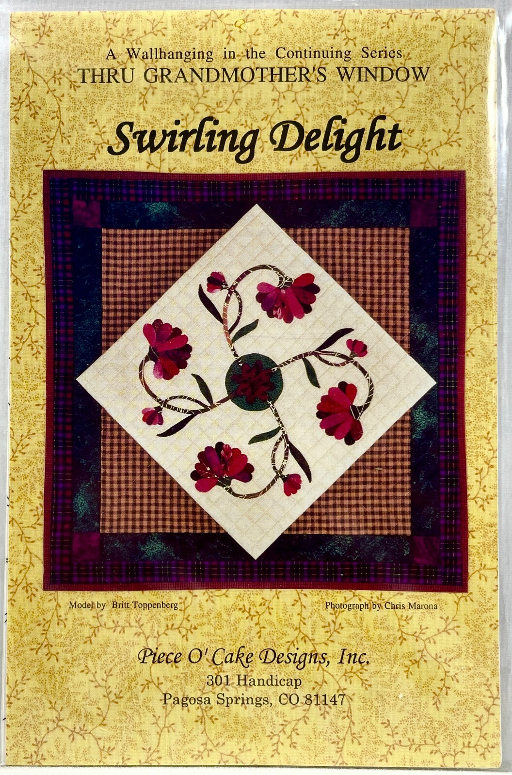 NEW 1996 Piece O' Cake Designs Quilt Sewing Pattern Swirling Delight Vintg 13836