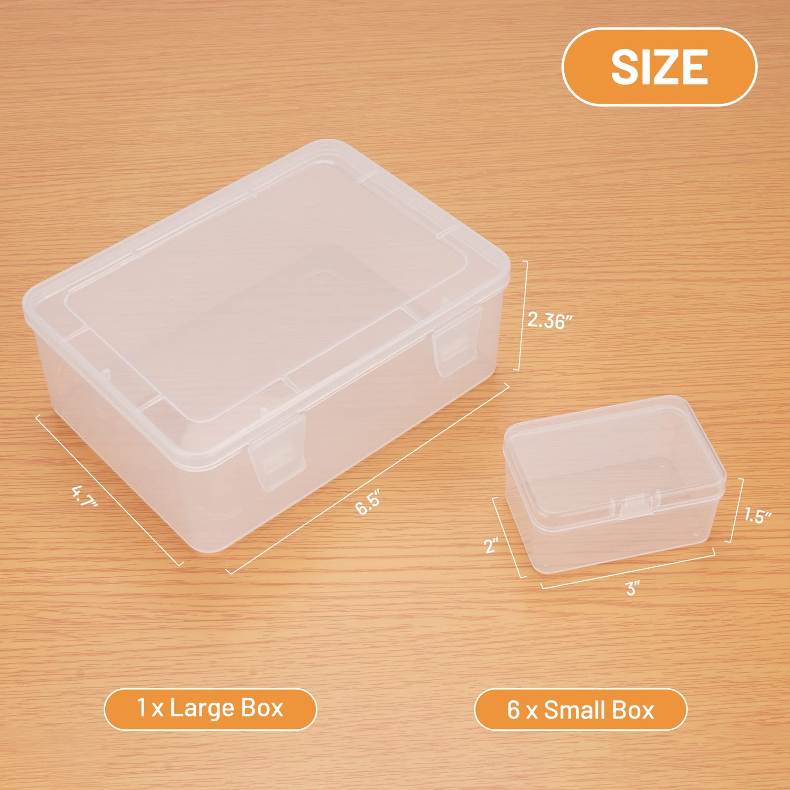Mathtoxyz Small Bead Organizers and Storage, Clear Rectangle