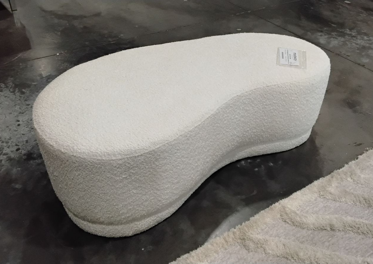 Nimbus 48" Upholstered Ottoman Bench in Cream