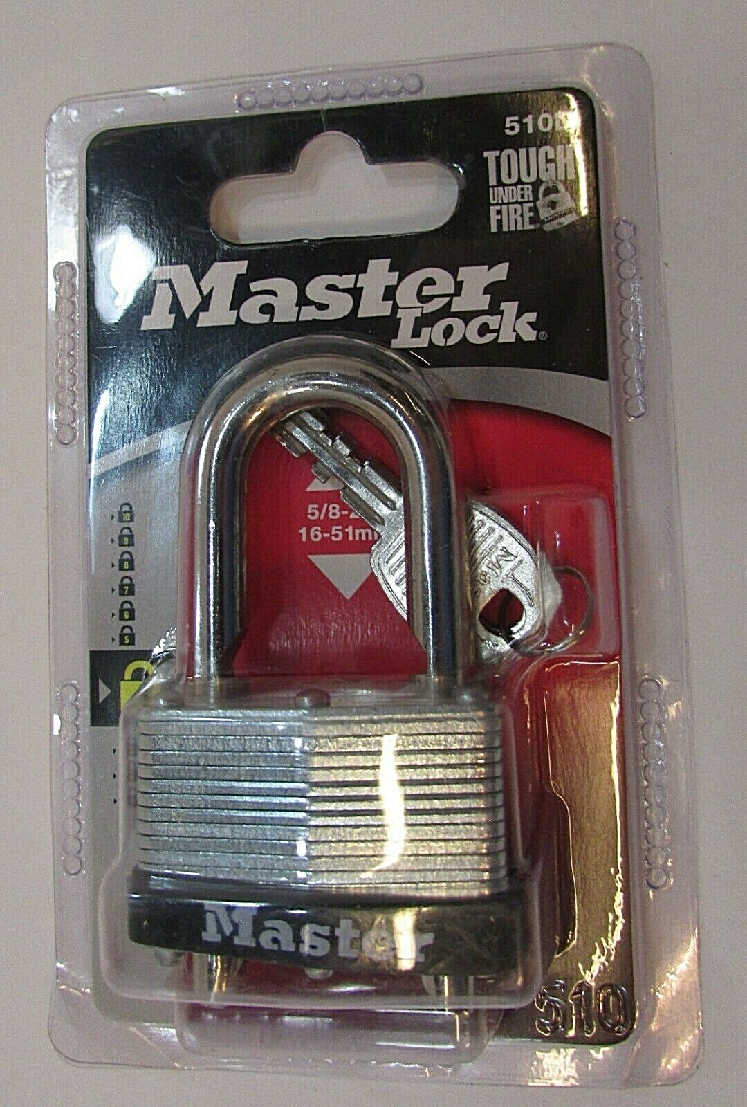 New 2018 Master Padlock 510D Bicycle Gas Grills etc 2-1/2" tall 1" Gate FREE S/H