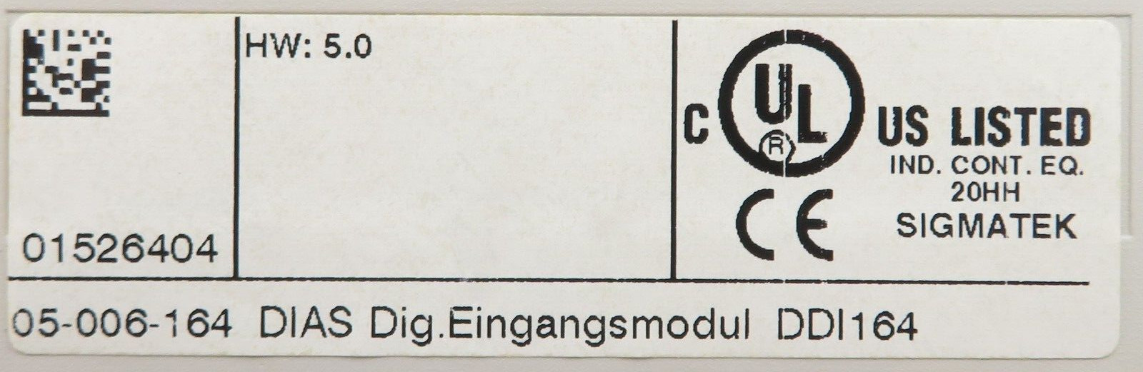 Sigmatek Slides Digital Input Module DDI 164 Digital Input Module 05-006-164