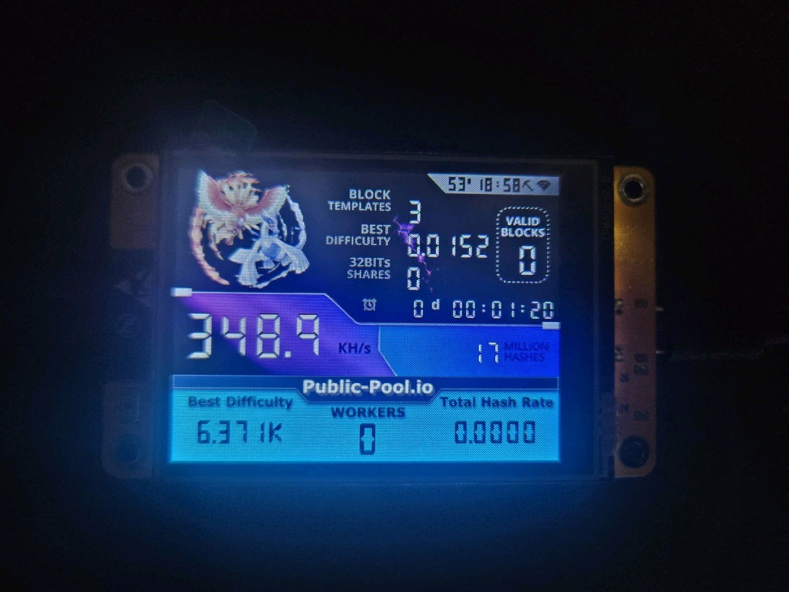 Nerdminer V2 350KH/s ☆Lugia & Ho-oh Edition☆ Bitcoin Solo Nerd Miner (No Case)