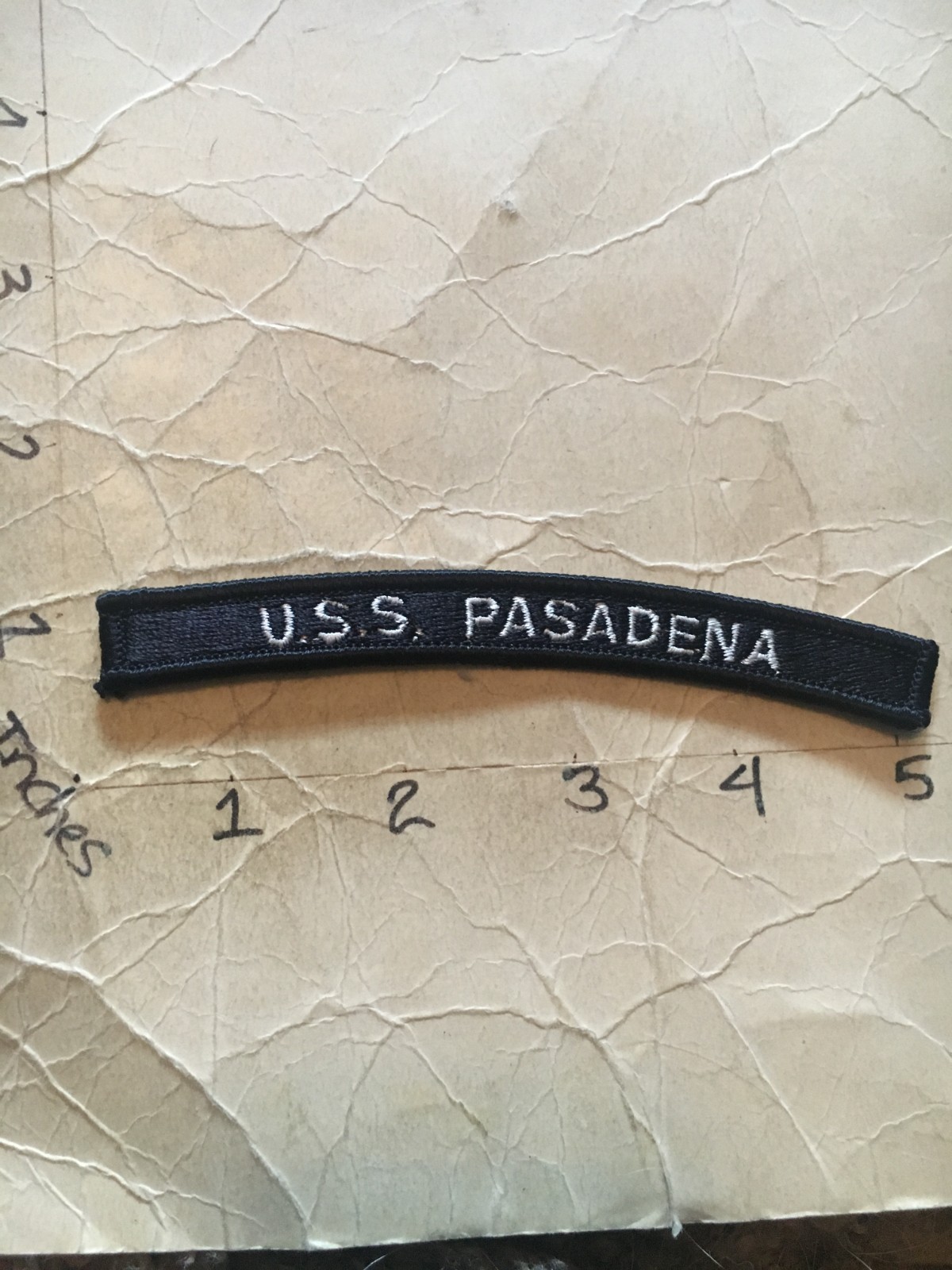 US NAVY SHOULDER STRIP TAB rocker Patch USS Pasadena