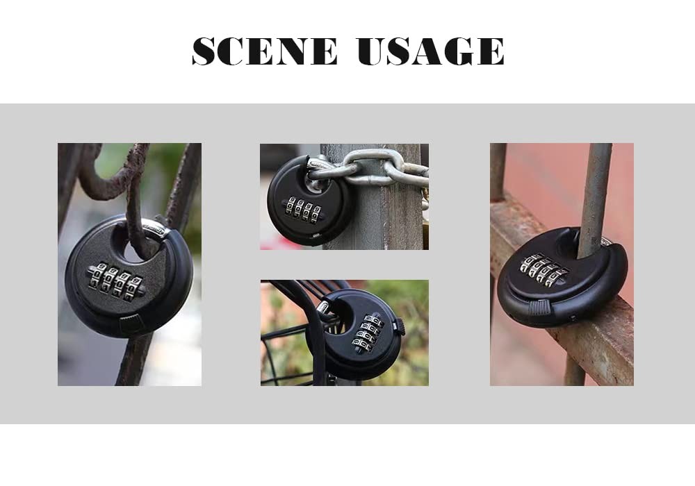 Wulalack 70Mm Weatherproof Combination Lock Disc Padlock Combination 4