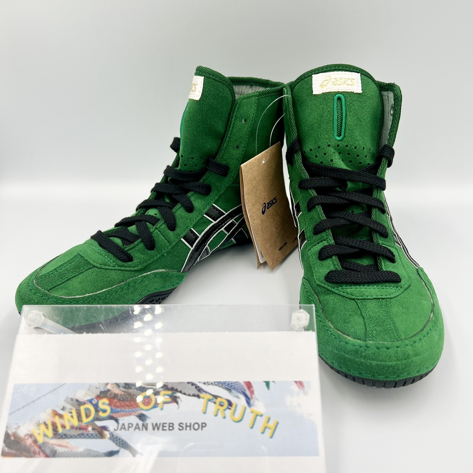 Asics Wrestling Shoes 1083A001 EX-EO special order green x black silver edge