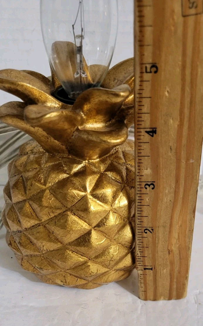 Small Goldtone Pineapple Plug In Table Light 5"