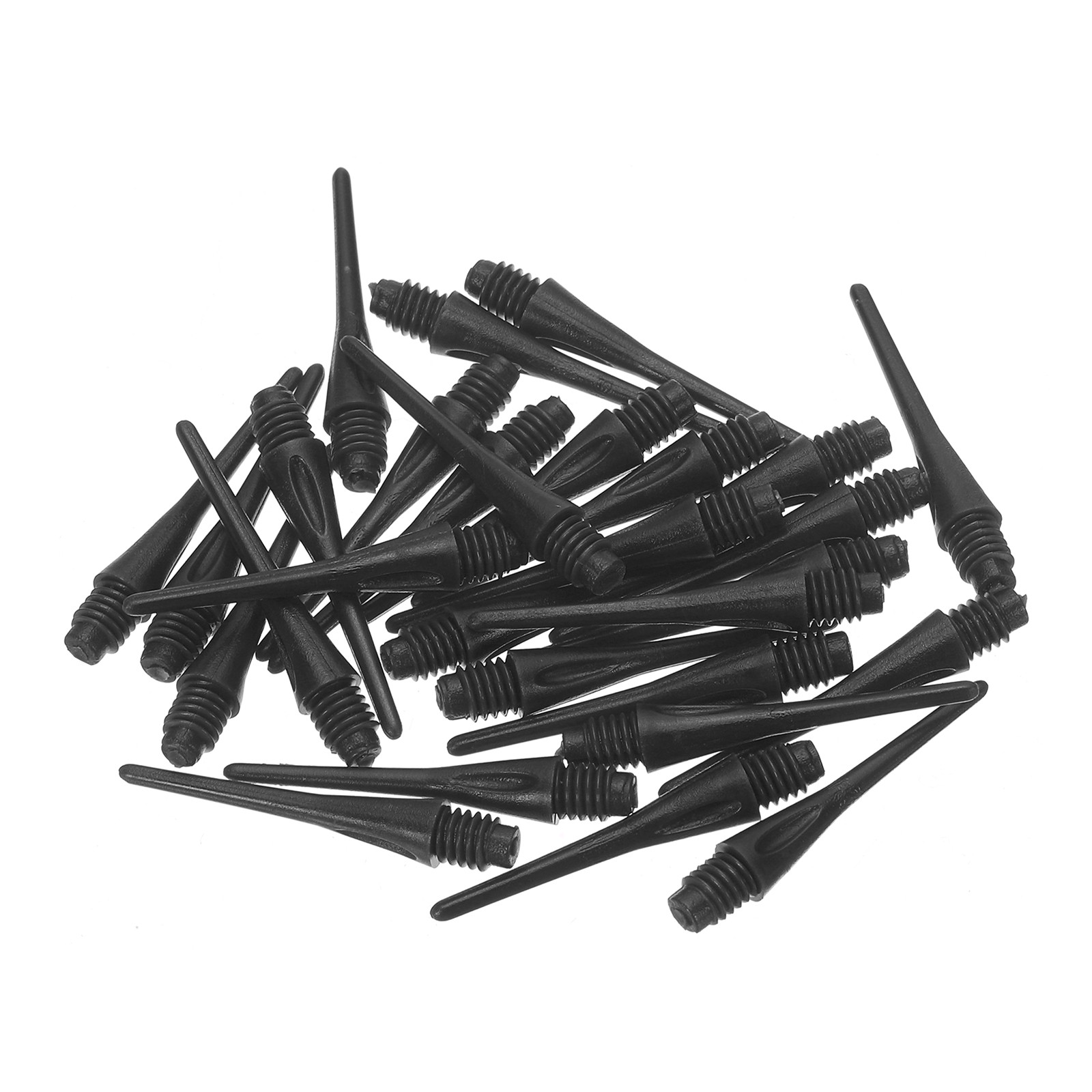 100Pcs 2BA Thread Plastic Soft Tip Dart Points Replacement Accessories, Black