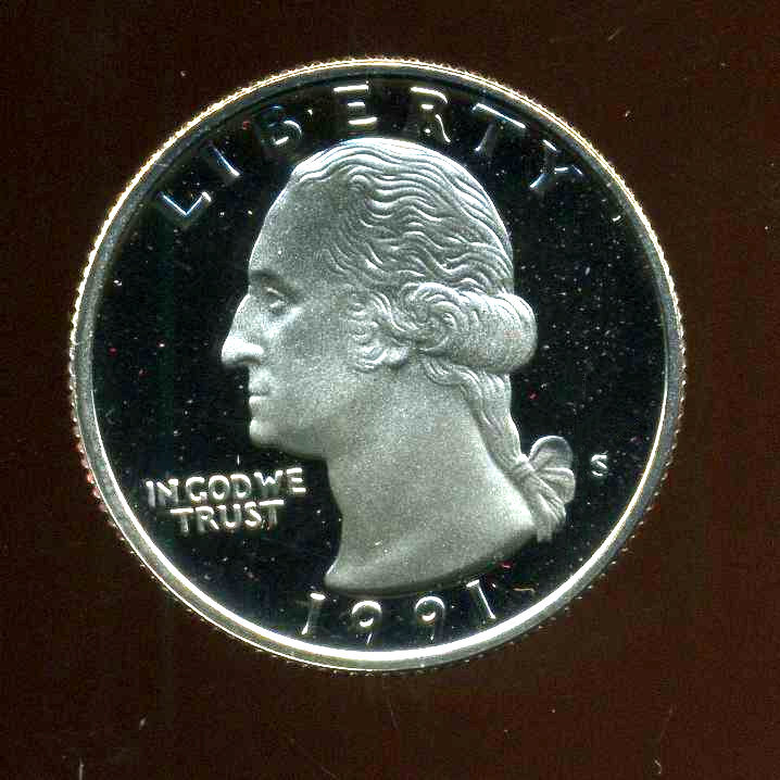 1991 S GEM BU PROOF WASHINGTON QUARTER BRILLIANT UNCIRCULATED US/PF/PR COIN#7148