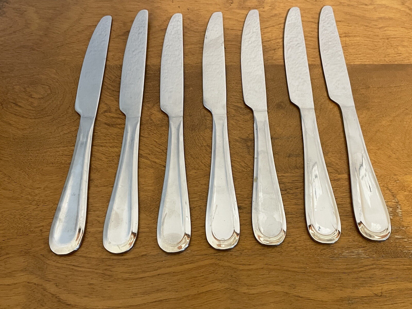 7 International Silver FORTE Stainless Modern Solid Dinner Knives 9.5"