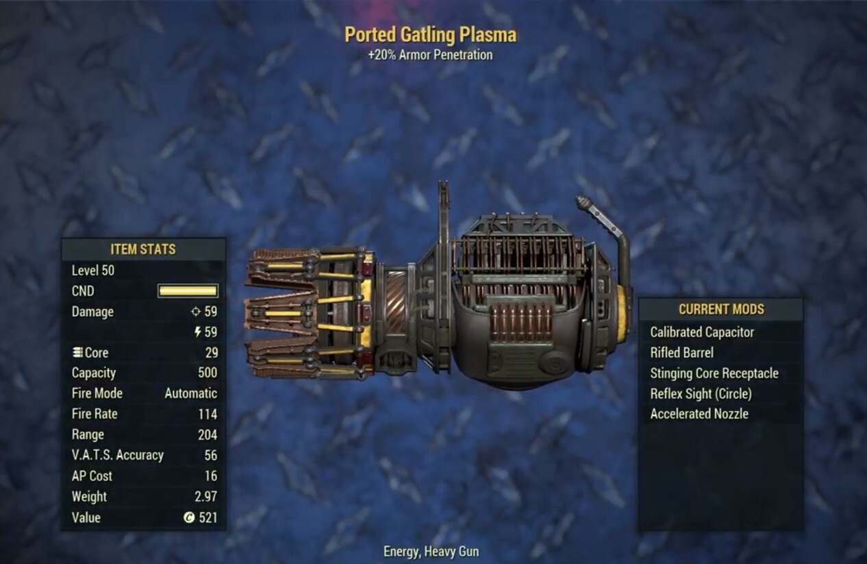(Xbox) Gatling Plasma Anti-Armor Vital VATS Optimized Kit