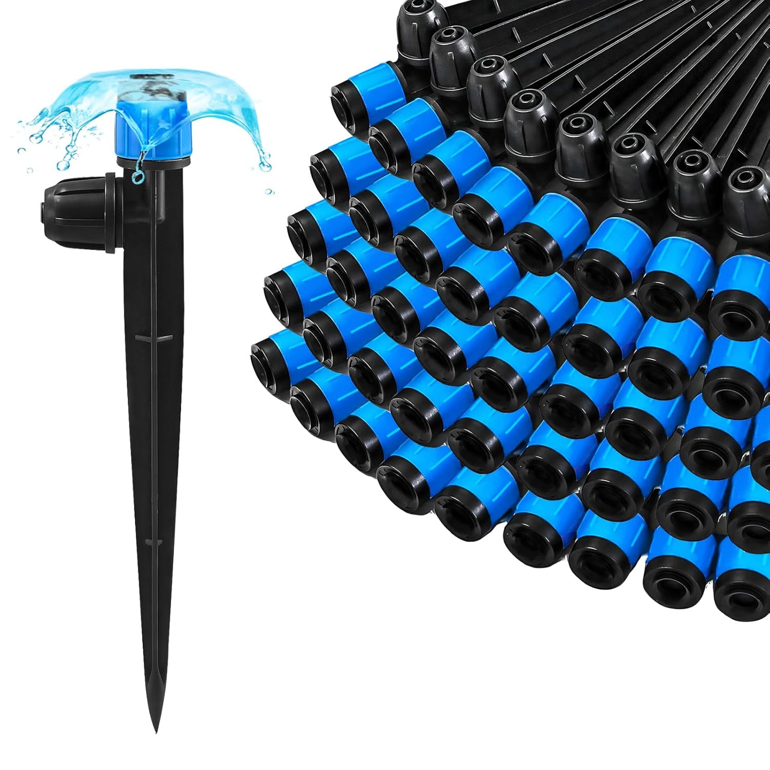 55 Pieces Drip Irrigation Emitters Vortex for 1/4 Tubing Adjustable 360 Degree