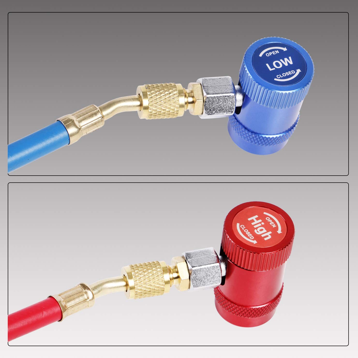 YSTOOL Automotive AC R1234yf Adjustable Quick Coupler Adapter Kit HVAC red